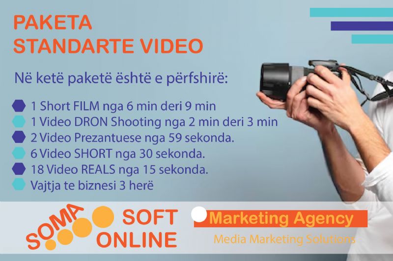 Paketa Standarte video nga Partner Marketing, Sherbime me dron, Video 4K me dron, 4K Drone Video, Filmime me dron, Video ajrore me dron, Xhirime me dron, Prodhim video me dron, Xhirime FPV me dron, Pamje nga ajri me dron